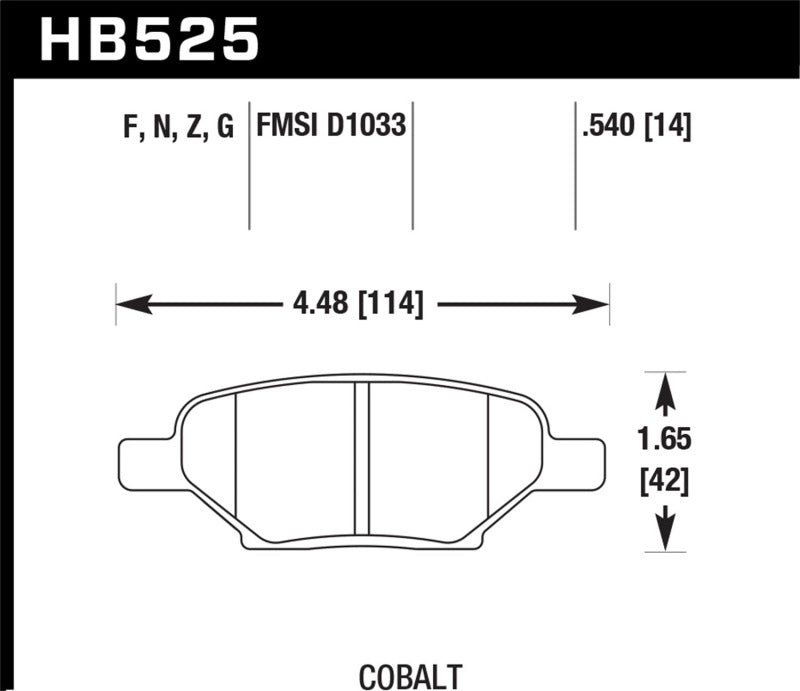 Hawk Performance DTC-60 Rear Brake Pads - HB525G.540