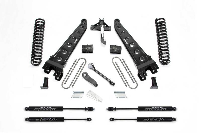 Fabtech 17-21 Ford F250/F350 4WD Diesel 4in Rad Arm Sys w/Coils & Stealth - eliteracefab.com