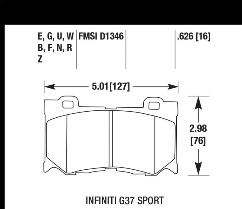 Hawk 10-11 Infiniti FX50 / 09-10 G37 / 09-10 Nissan 370Z DTC-70 Race Front Brake Pads - eliteracefab.com