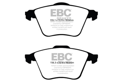 EBC 07-13 Mazda 3 2.3 Turbo Greenstuff Front Brake Pads - eliteracefab.com