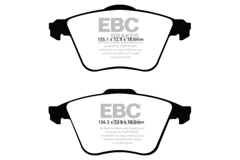 EBC 07-13 Mazda 3 2.3 Turbo Ultimax2 Front Brake Pads - eliteracefab.com