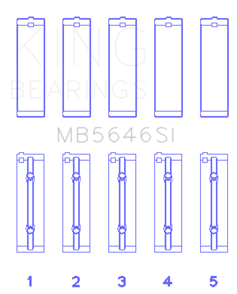King Toyota 1AZFE / 2 AZFE (Size +0.25mm) Crankshaft Main Bearing Set King Engine Bearings
