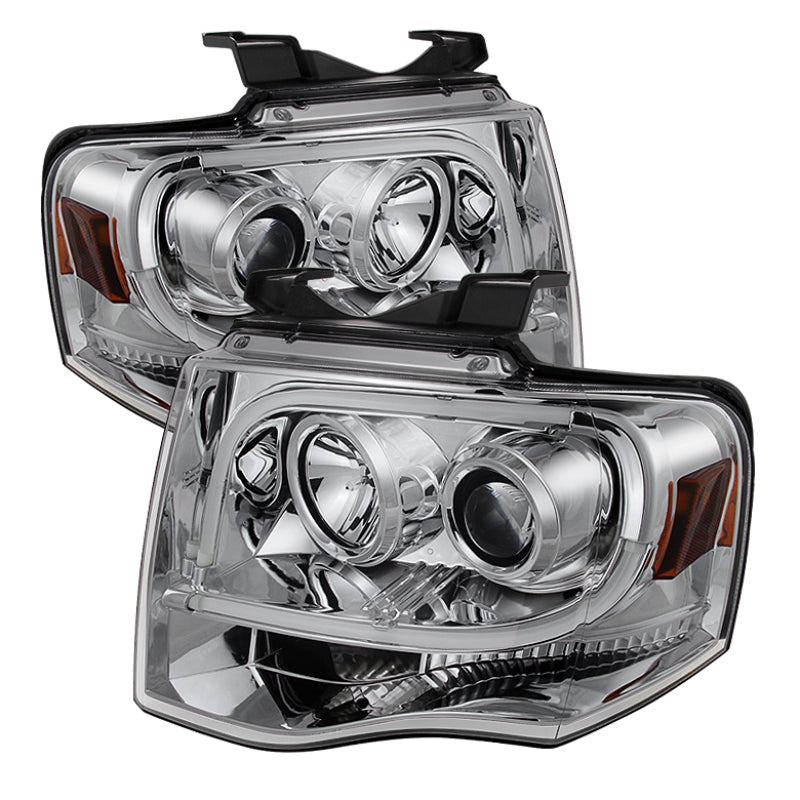 Spyder Ford Expedition 07-13 Projector Headlights Light Tube DRL Chrm PRO-YD-FE07-LTDRL-C - eliteracefab.com