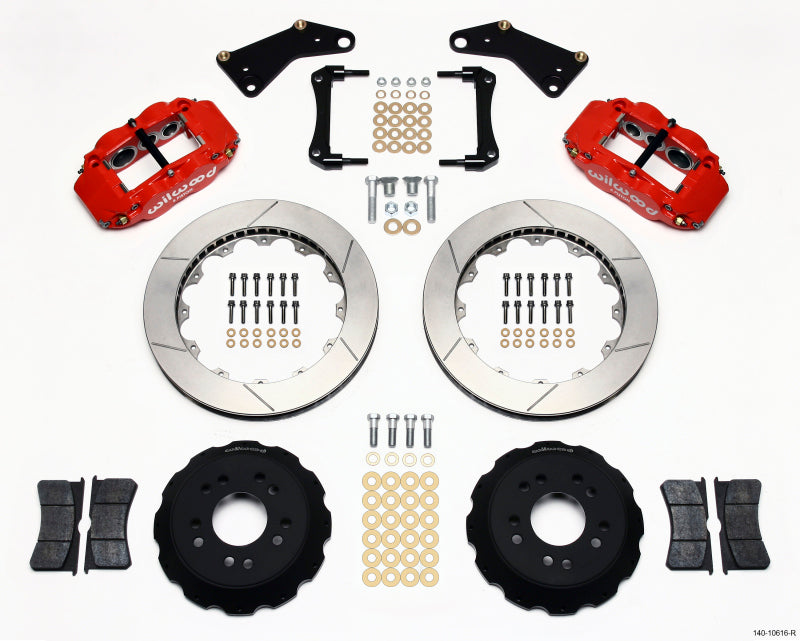 Wilwood Narrow Superlite 6R Front Hat Kit 13.06in Red 65-82 Corvette C2/C3 Wilwood