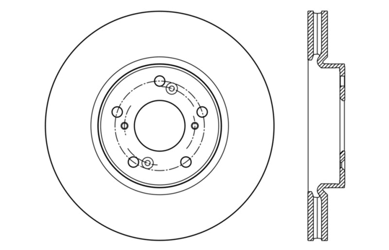 StopTech Slotted & Drilled Sport Brake Rotor Front Left 13 Honda Accord Sport - eliteracefab.com