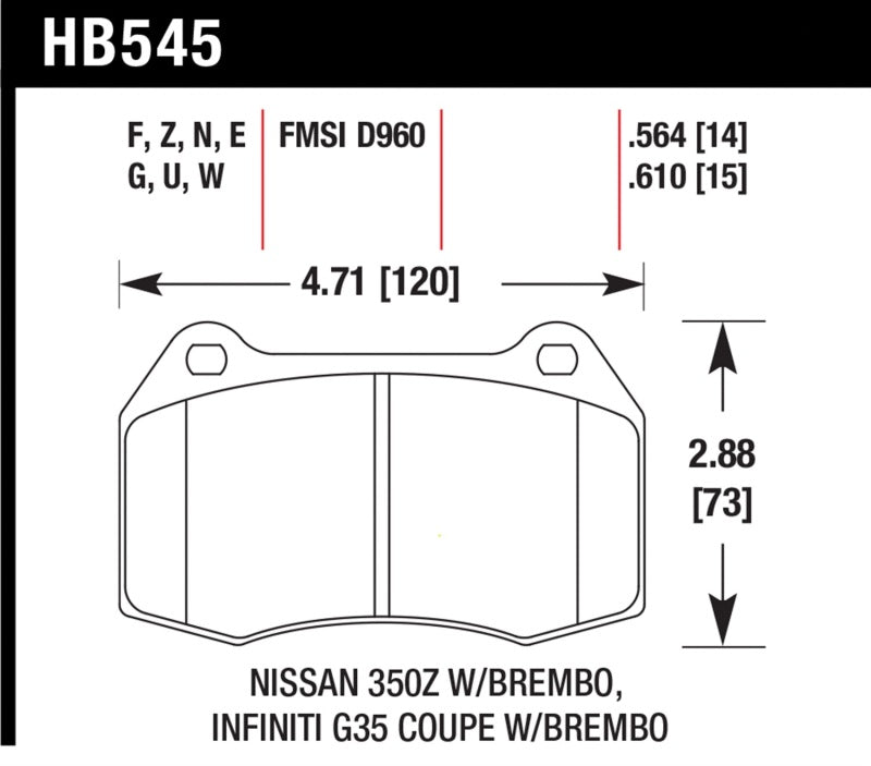 Hawk Performance ER-1 Front Brake Pads - HB545D.564