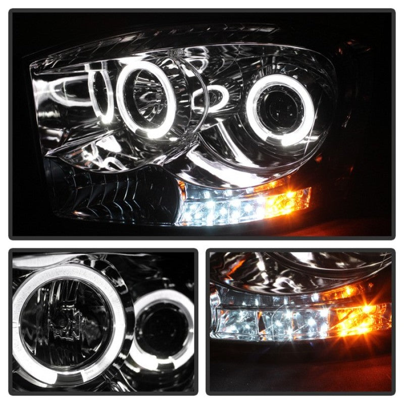 Spyder Dodge Ram 1500 06-08/Ram 2500 06-09 Projector Headlights LED Halo LED Chrm PRO-YD-DR06-HL-C - eliteracefab.com