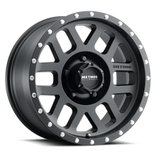 Load image into Gallery viewer, Method MR306 Mesh 18x9 +18mm Offset 5x150 116.5mm CB Matte Black Wheel - eliteracefab.com