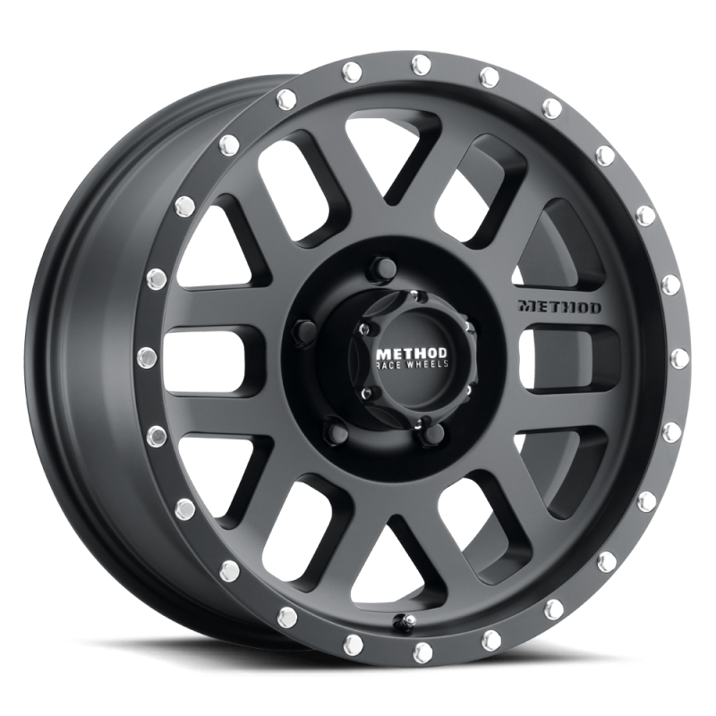 Method MR306 Mesh 18x9 -12mm Offset 5x5 94mm CB Matte Black Wheel - eliteracefab.com