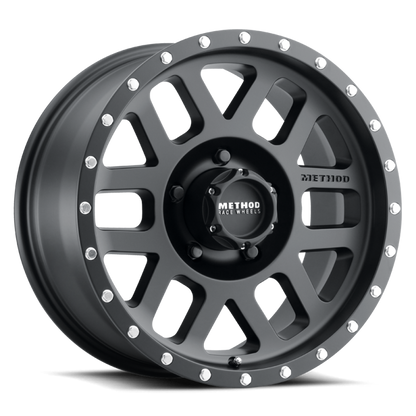 Method MR306 Mesh 18x9 -12mm Offset 5x5 94mm CB Matte Black Wheel - eliteracefab.com