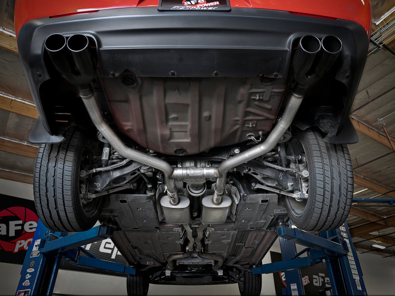 aFe MACH Force-Xp 2-1/2in 304 SS Cat-Back Exhaust 15-21 Dodge Challenger V6-3.6L - Quad Black Tip aFe