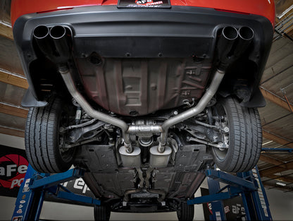 aFe MACH Force-Xp 2-1/2in 304 SS Cat-Back Exhaust 15-21 Dodge Challenger V6-3.6L - Quad Black Tip aFe