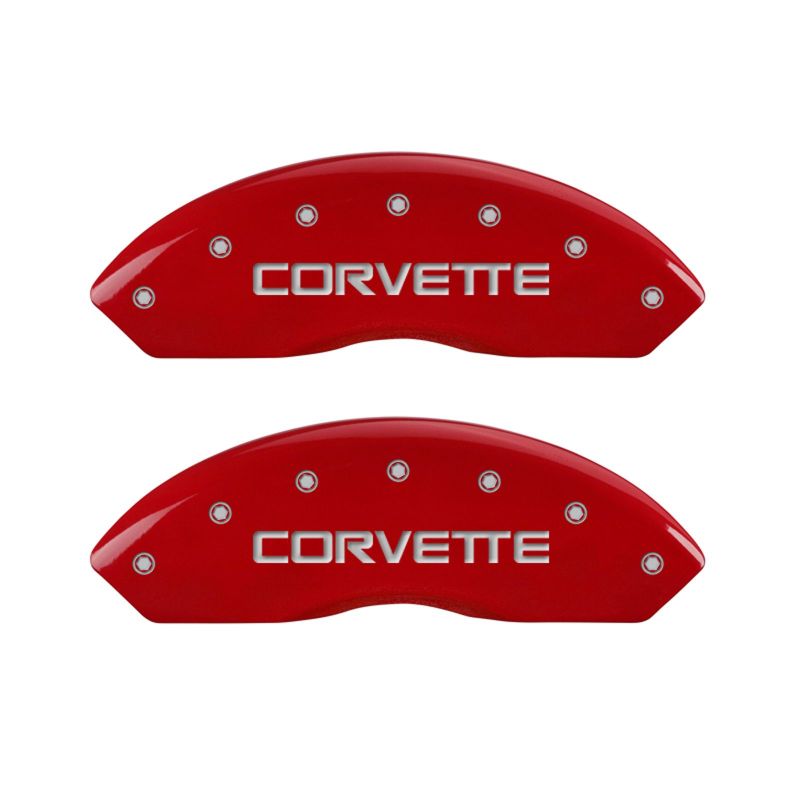 MGP 4 Caliper Covers Gloss Red Engraved with Corvette C4 (Full Kit 4 Pieces) - eliteracefab.com
