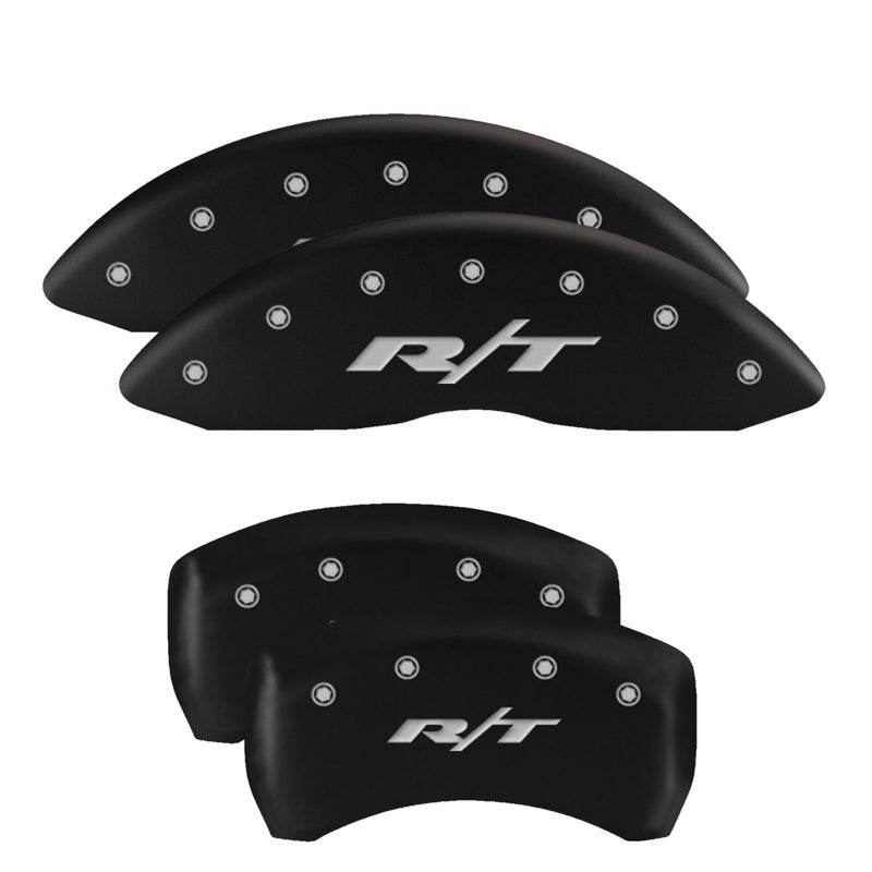 MGP 4 Caliper Covers Engraved Front & Rear RT Black finish silver ch MGP