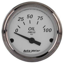 Load image into Gallery viewer, AutoMeter Gauge Oil Press 2-1/16in. 100PSI Elec American Platinum