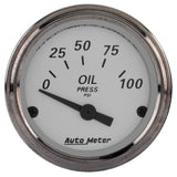 AutoMeter Gauge Oil Press 2-1/16in. 100PSI Elec American Platinum