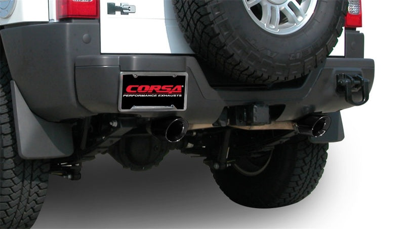 Corsa 06-08 Hummer H3 3in Cat-Back Dual Rear w Single 4in Black Pro-Series Tips CORSA Performance