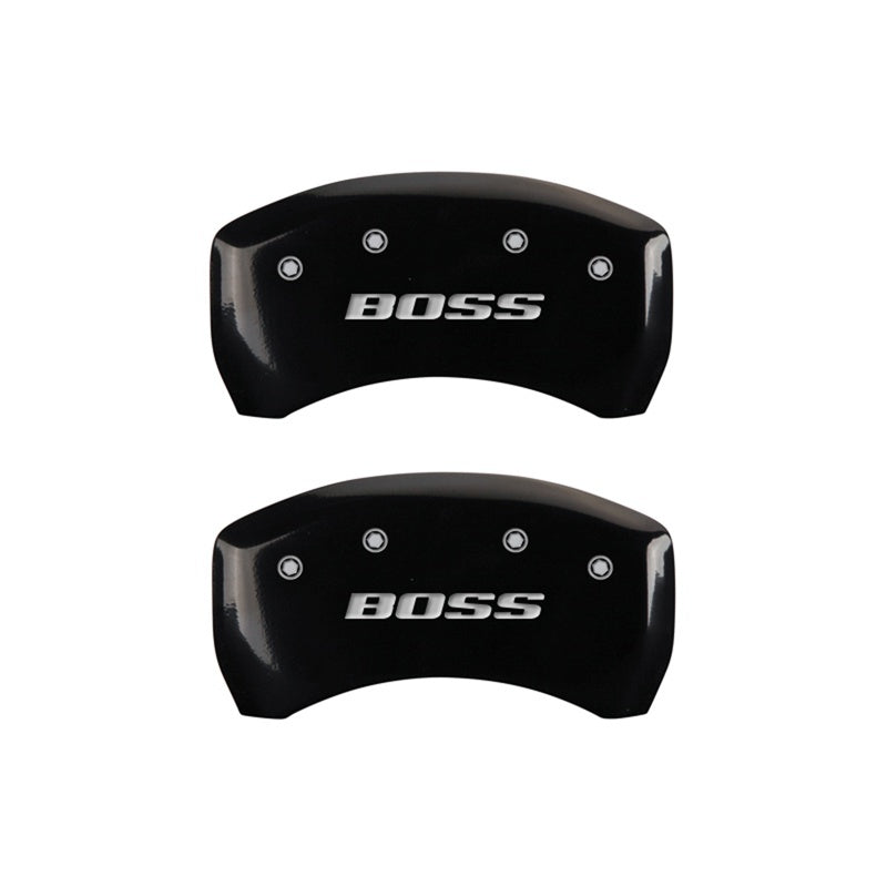 MGP Rear set 2 Caliper Covers Engraved Rear Boss Black finish silver ch MGP