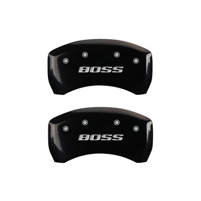 MGP Rear set 2 Caliper Covers Engraved Rear Boss Black finish silver ch MGP