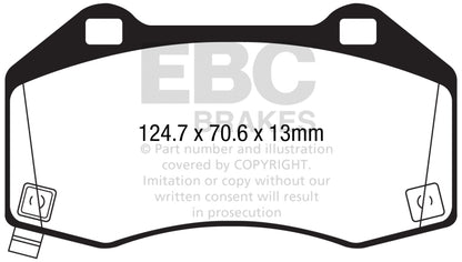 EBC 2017+ Fiat 124 Spider 1.4L Turbo Abarth Yellowstuff Front Brake Pads - eliteracefab.com