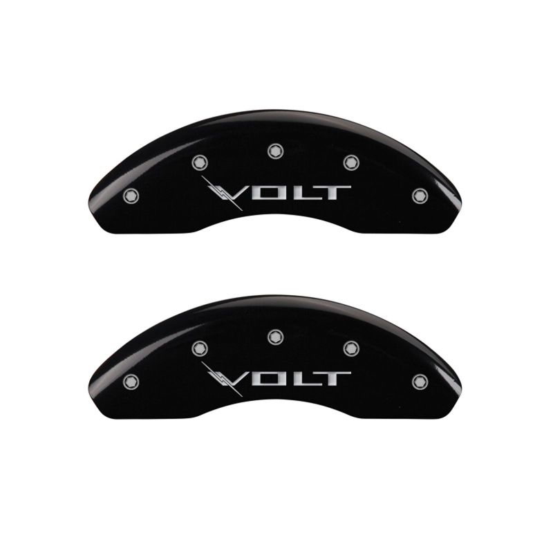 MGP 4 Caliper Covers Engraved Front & Rear Volt Black finish silver ch MGP