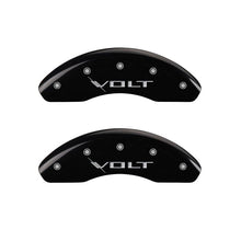 Load image into Gallery viewer, MGP 4 Caliper Covers Engraved Front &amp; Rear Volt Black finish silver ch MGP