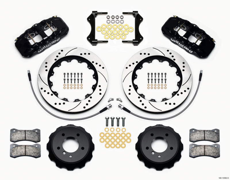 Wilwood AERO6 Front Hat Kit 14.00 Drilled 2007-2011 BMW E90 Series w/Lines Wilwood