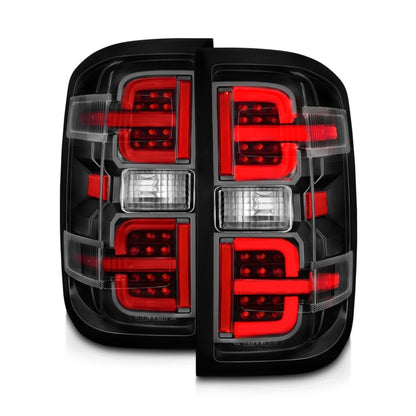 ANZO 15-19 Chevy Silverado 2500HD/3500HD (Halgn Only) LED Tail Lights w/Black Light Bar & Clear Lens - eliteracefab.com