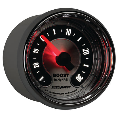 Autometer American Muscle 52mm Full Sweep Electric 30 In Hg.-Vac/30PSI Boost Vacuum Gauge 1259