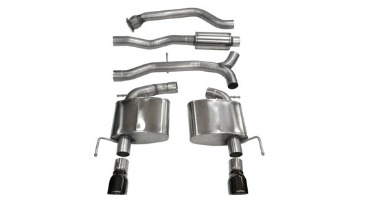 Corsa 13-14 Cadillac ATS Sedan 2.0L A/T Black Sport Dual Rear Cat-Back Exhaust CORSA Performance