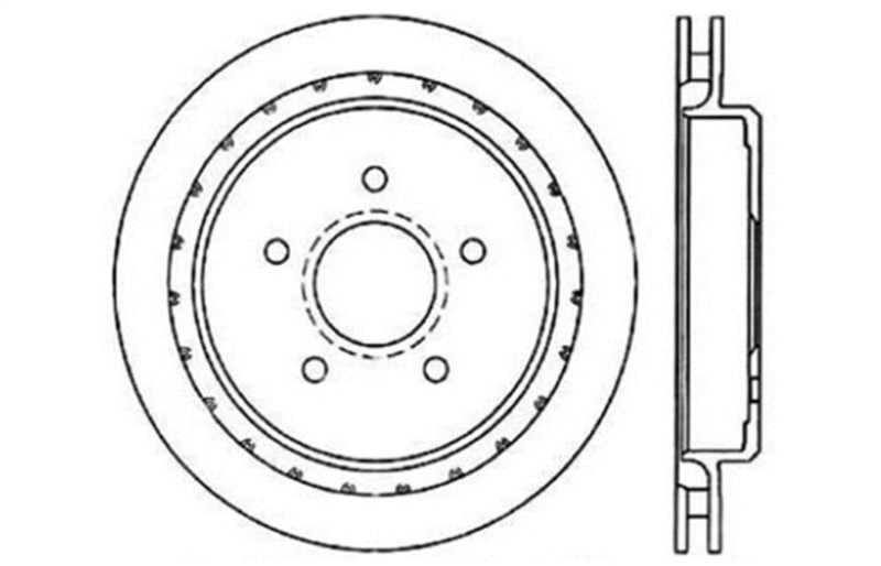 StopTech 97-10 Chevy Corvette Slotted & Drilled Rear Left Rotor - eliteracefab.com