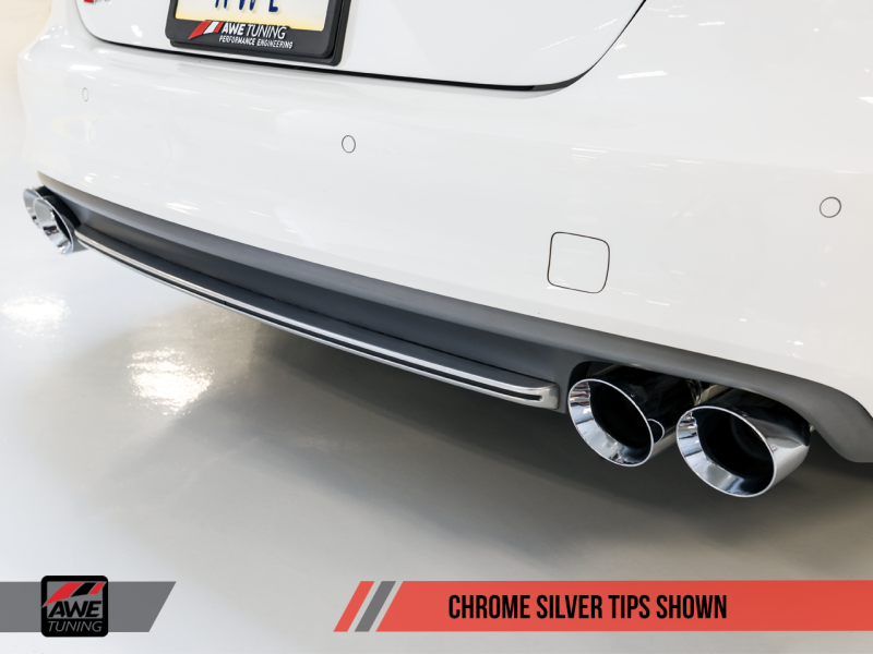 AWE Tuning Audi C7 / C7.5 S6 4.0T Track Edition Exhaust - Chrome Silver Tips - eliteracefab.com