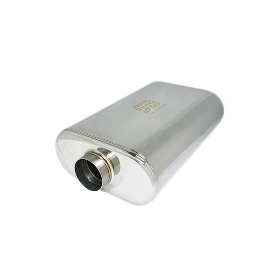 Stainless Bros 3in x 17.0in OAL Lightweight Muffler - Matte Finish Stainless Bros