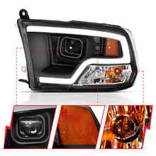 Load image into Gallery viewer, ANZO 09-18 Dodge Ram 1500 Plank Style Projector Headlights Black w/ Halo - eliteracefab.com