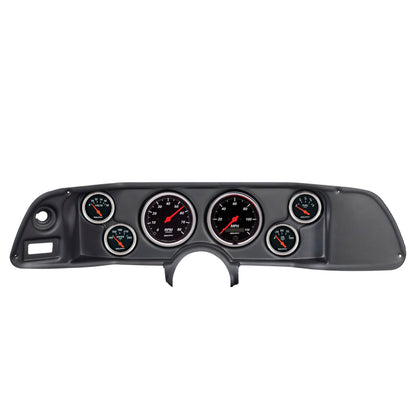 Autometer Designer Black 70-78 Camaro Dash Kit 6pc Tach / MPH / Fuel / Oil / WTMP / Volt 7022-DB