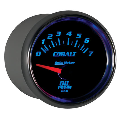 Autometer Cobalt 52mm 0-7 BAR Short Sweep Electric Oil Pressure Gauge 6127-M