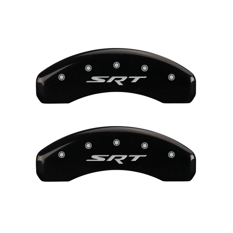 MGP 4 Caliper Covers Engraved Front & Rear SRT Black finish silver ch MGP