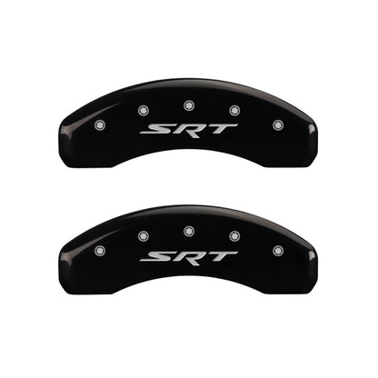 MGP 4 Caliper Covers Engraved Front & Rear SRT Black finish silver ch MGP