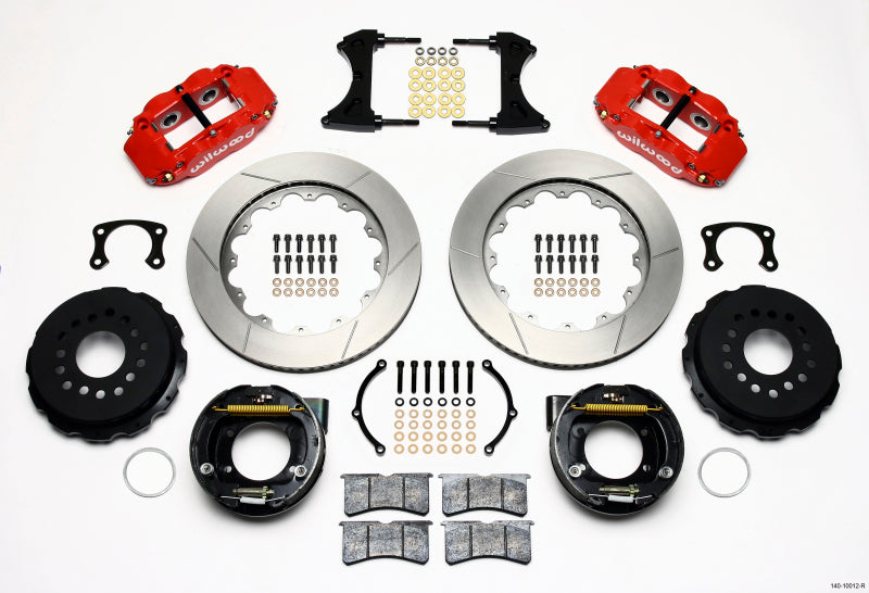 Wilwood Narrow Superlite 4R Rear P-Brk Kit 14.00in Red New Big Ford 2.50in Offset Wilwood