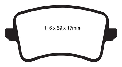 EBC 09-11 Audi A4 2.0 Turbo Greenstuff Rear Brake Pads - eliteracefab.com