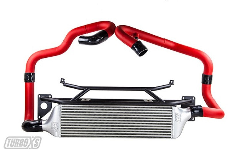 TURBOXS FRONT MOUNT INTERCOOLER KIT; WRINKLE RED POWDER COATED PIPES SUBARU STI; 2015-2019 - eliteracefab.com