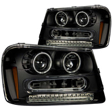 Load image into Gallery viewer, ANZO USA Chevrolet Trailblazer Projector Headlights W/ Halo Black; 2002-2009 - eliteracefab.com