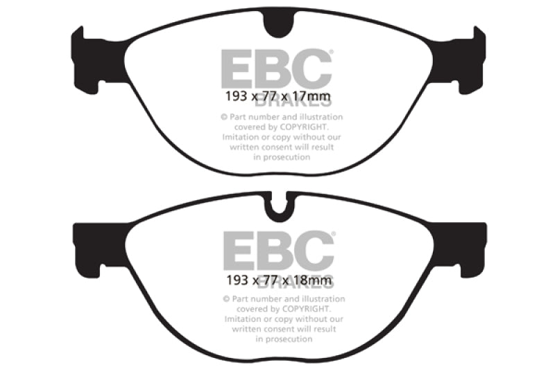 EBC 10-15 Jaguar XF 5.0 Supercharged (470) Yellowstuff Front Brake Pads - eliteracefab.com