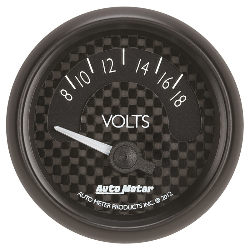 Autometer GT Series 52mm Short Sweep Electronic 8-18 Volts Voltmeter 8092