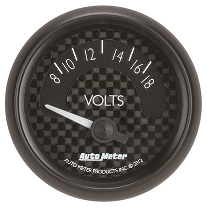 Autometer GT Series 52mm Short Sweep Electronic 8-18 Volts Voltmeter 8092