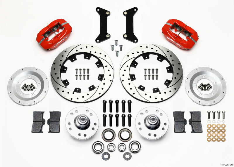 Wilwood Forged Dynalite Front Kit 12.19in Drilled Red 79-87 GM G Body Wilwood