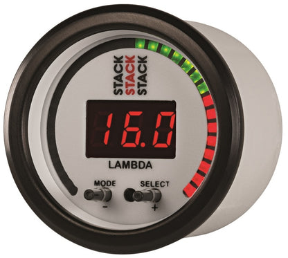 Autometer Stack 52mm Pro-Control Wideband Air/Fuel Ratio (Lambda) Gauge - White ST3404