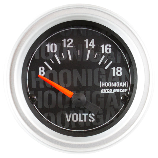 Autometer Hoonigan 52mm 18 Volt Full Electronic Voltage Gauge 4391-09000