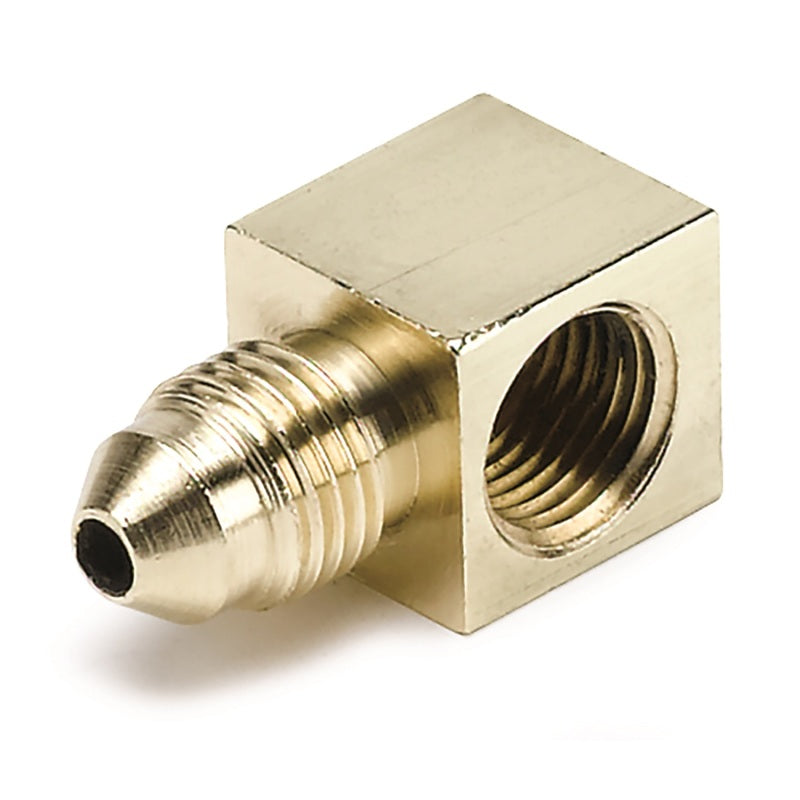 AutoMeter Fitting Adapter 90 Deg. 1/8in. NPT Female To -3AN Male Brass 3270