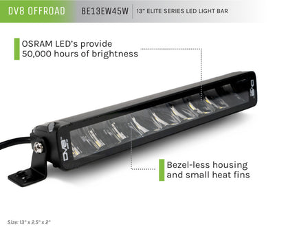 DV8 Offroad Elite Series 13in Light Bar 45W Flood/Spot LED BE13EW45W